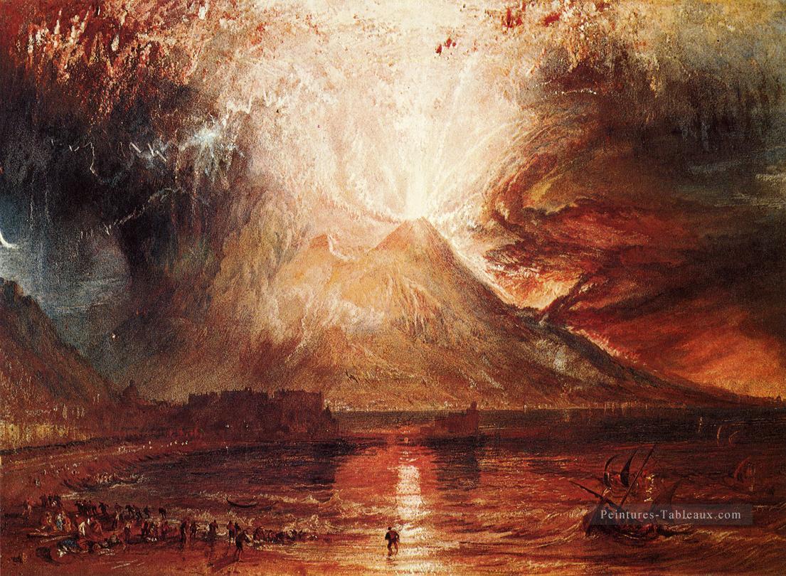 Eruption du Vesuvius romantique Turner Peintures à l'huile